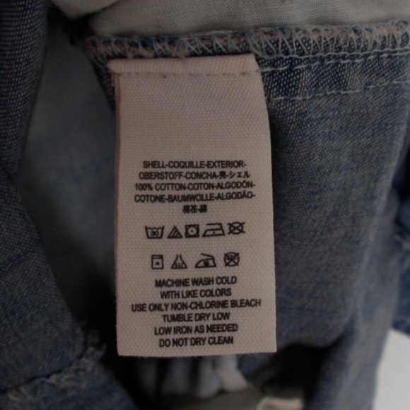 Free people chambray romper long sleeve denim L - Picture 7 of 7